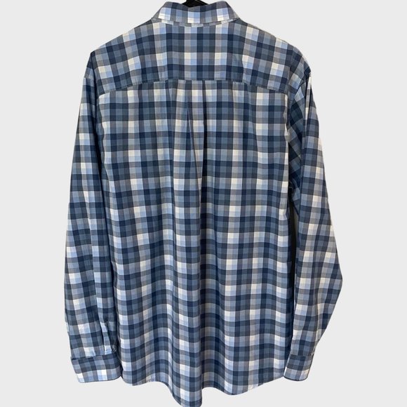 Johnnie-O Hangin' Out Button-Down Shirt Mens Large Blue Check Cotton Long Sleeve - Picture 3 of 13